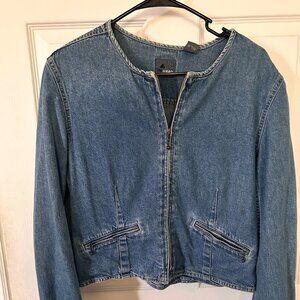 Vintage 90s 1990's Liz Wear Cotton Jacket Denim-Like very retro SKU 250